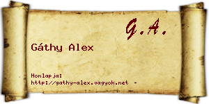 Gáthy Alex névjegykártya